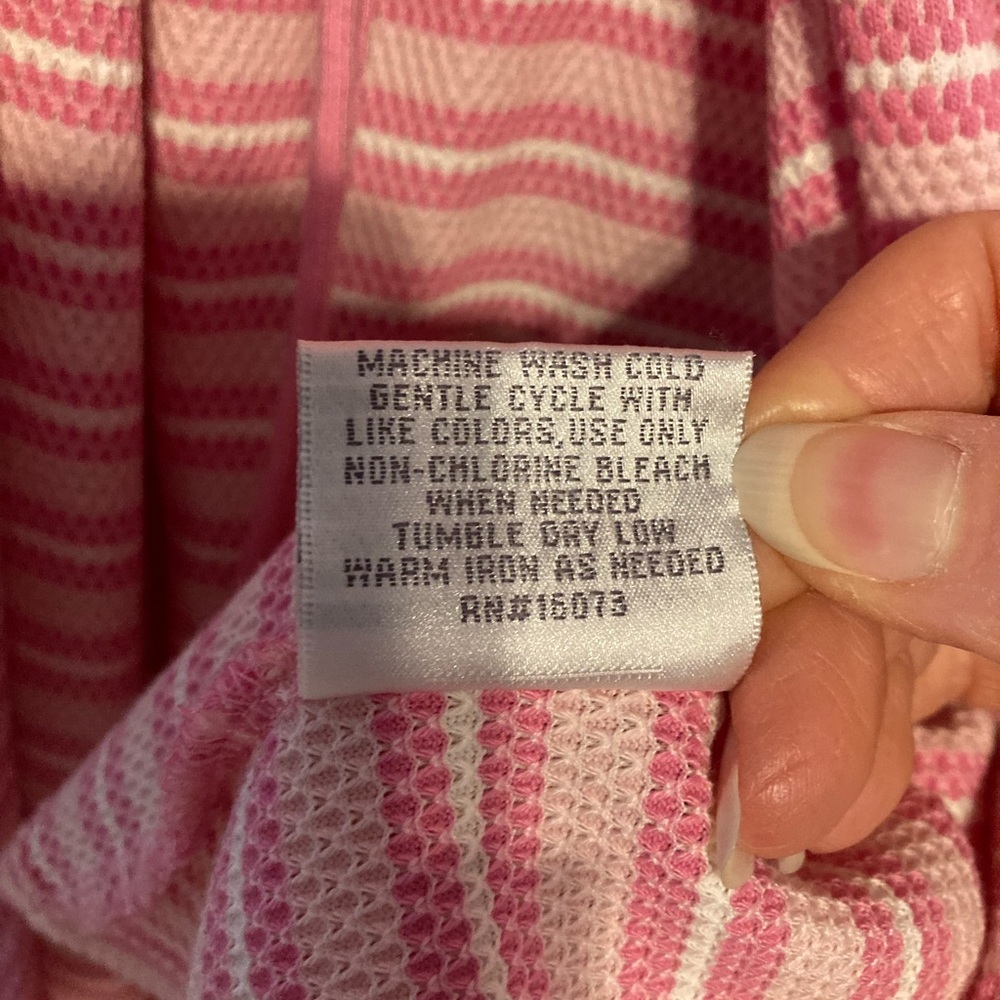 Women’s Vintage Cypress Pink Striped Short Bath Robe SMALL - Picture 7 of 12